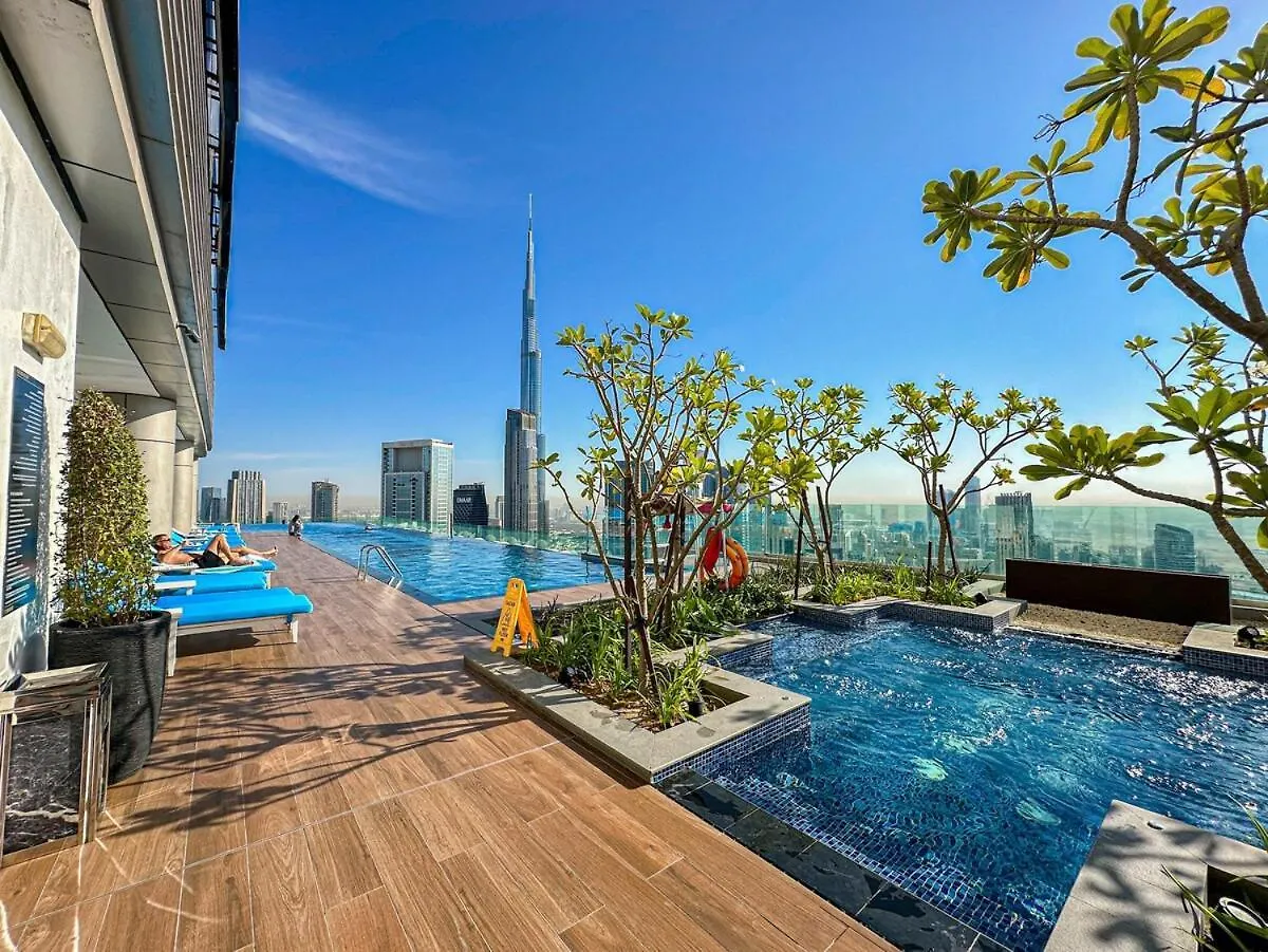 64Th Floor Rooftop Dream, Burj Khalifa View Pool, 2Br Apartment In Paramount Hotel Midtown Dubaj